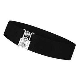 VONMELLI Stretch Belt Women's Wide Elastic Belt Vintage Waist Belt for Dress Retro Cinch Belt 5 cm Wide, black