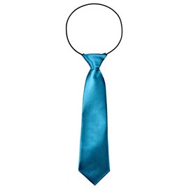 BomGuard Children's Tie with Silk Effect Shiny for Boys 2-5 Years with Elastic Band - 28 cm Long, azure