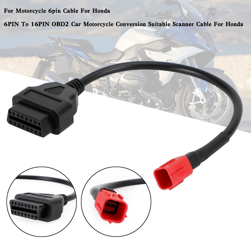 Frezon OBD2 Motorcycle Cable Fit For Honda 6 Pin Plug