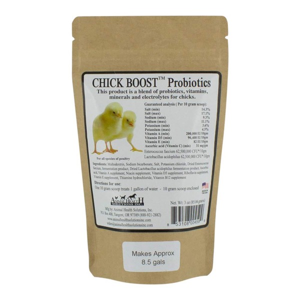 Animal Health Solutions - Chick Boost Probiotics, Help Boost Immunity in Newly Hatched Chicks (8 ounces)