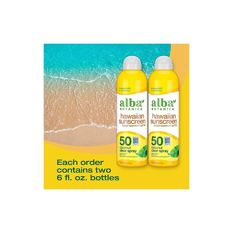 Alba Botanica Protector solar en aerosol para rostro y cuerpo,