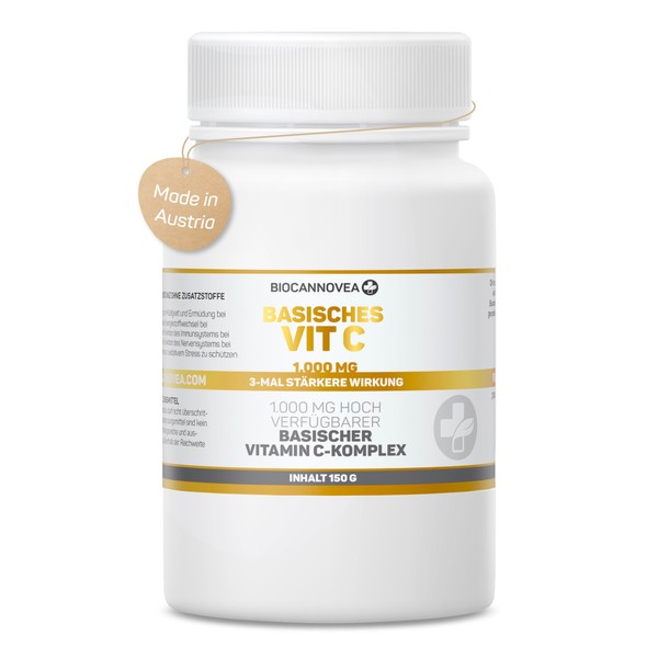 BIOCANNOVEA Basisches Vitamin C Komplex, Pulver 150g | rein pflanzlich,