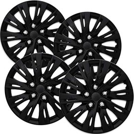 16 inch Hubcaps Best for 2012-2016 Toyota Camry - (Set of 4) Wheel Covers 16in Hub Caps Ice Black Rim Cover - Car Accessories for 16 inch Wheels - Snap On Hubcap, Auto Tire Replacement Exterior Cap