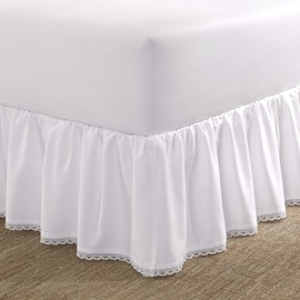 Laura Ashley Home Copriletto di Lusso di qualità alberghiera, Facile da Montare, Anti Pieghe e Resistente allo sbiadimento, Design Elegante per la casa, in Rasatello di Cotone, Bianco, Queen Size