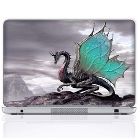 Meffort Inc 17 17.3 Inch Laptop Notebook Skin Sticker Cover Art Decal (Included 2 Wrist pad) - Flying Dragon