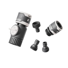 Vego Quick Connector Set with Shut off Valve and Water Stop & Lock, Quick Connect Hose Fittings Feature Quick Release Kit Hose Fittings and Adapters- V1 Set of 5