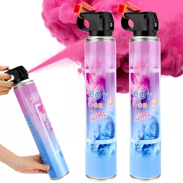 QIYVLOS Gender Reveal Fire Extinguisher 2 Packs, Gender Reveal Smoker
