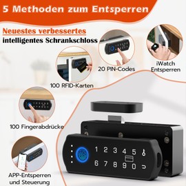 Smart Drawer Lock, Anweller Electronic Cabinet Lock, Furniture Lock with NFC App Lock, Letterbox Lock, Child Safety Cabinet for Cupboard, Drawer, Box, Lockers, Letter Box, etc