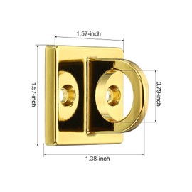 YOKIVE 2 Pcs Pad Eye Plate U Hooks, Metal Wall Mount Loop with Screws, Connect Rope Barriers, for Mounting Queue, Golden