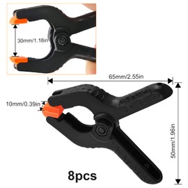 YIXISI 8 PCS Nylon Spring Clamps, 2 inch Plastic Heavy Duty Spring Clips, Extra Strength Spring Clamps, Clamps for DIY Projects, Photo Studios, Photo Background