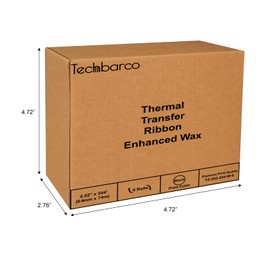 6 Rolls 2.52" x 244' (64mm x 74m), Desktop Thermal Transfer Ribbons -Enhanced Wax, 0.5" Core, Black Ink for Zebra Desktop Thermal Transfer Printer