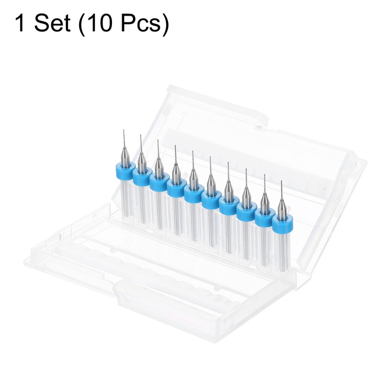 sourcing map 10pcs PCB Drill Bit Set 1/8" Shank 0.5mm
