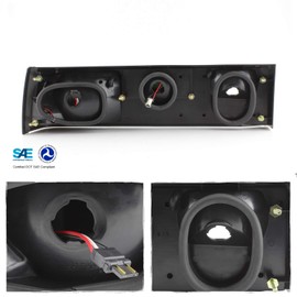 For 1987-1993 Mustang GT LX SVT Cobra Red Smoked Full LED Tail Brake Lamp Left+Right Pair Replacement