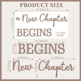 A New Chapter Begins Decal Sign for Bridal Shower or Baby Shower Backdrop Arch, Book Theme Party Wall Decorations