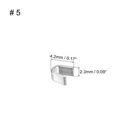 sourcing map Pack of 40 Zip Slider Holders #5 U Shape Top Plugs for Bags Coats Jackets Closed Zippers Replace Silver Tone