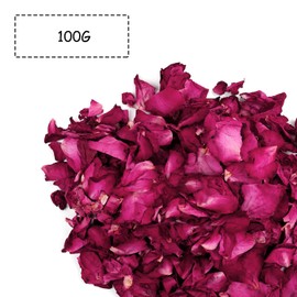 Rumyve Natural Dried Rose Petals,Biodegradable Confetti Petals,Romantic Decorations for Wedding Anniversary Birthday Party DIY,Decorative Flower Petals,in Bulk(100 Gram)