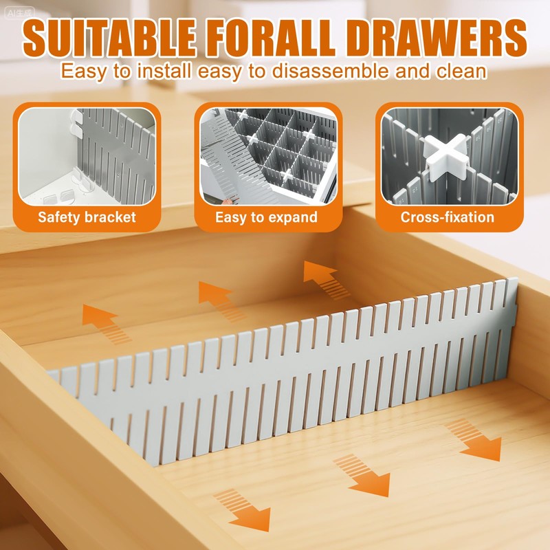 Blosssound 15 Pcs 5.12 Tall Drawer Divider Adjustable Drawer Organizer
