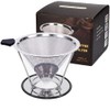 +kuRo Coffee Dripper Coffee Filter, Stainless Steel, Paperless Fixture, Sterless