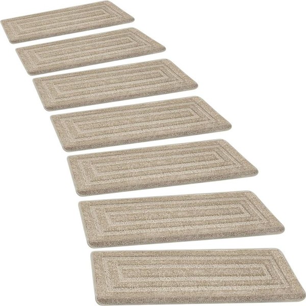 PURE ERA Bullnose Carpet Stair Treads Set Tape Free Non-Slip