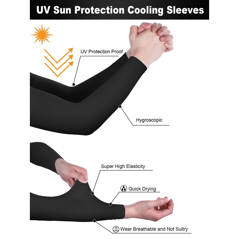Bememo Mangas de protección UV unisex, mangas largas para brazos,