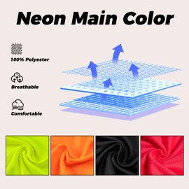 QELIN Hi Vis Shirts for Women Reflective ANSI Class 2 Safety Long Sleeve High Visibility Construction Work T Shirts,1 PACK