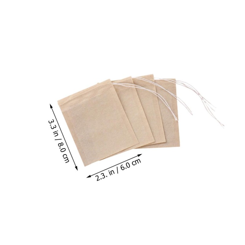 COLLBATH 200pcs Disposable Tea Filter Bags with Drawstring Loose Tea