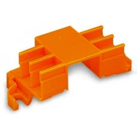 WAGO Mounting adapter 243-113, 6 slots for 4 and 8-conductor terminals (series 243), 10 pieces, screw mounting for micro junction box terminals, suitable for mounting on DIN rail 35, orange