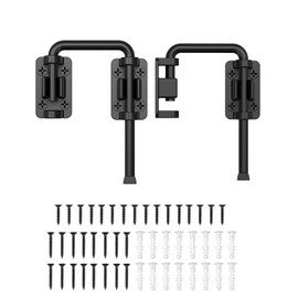 MeBantoo 2.36 Inch U Patio Sliding Door Loop Lock Latch - Stainless Steel Home Security Loop Bolt Lock for Barn, Garden, Fence Gate, Window - Multi-Angle Installation Option (Black-2 Pcs)