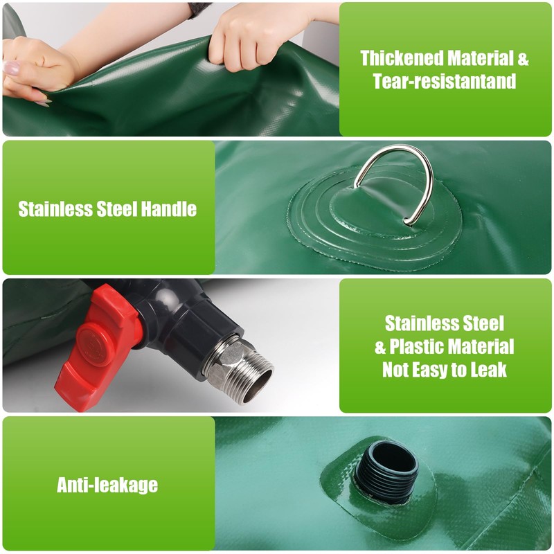 400 L/105.7 Gallon Water Storage Bladder, Foldable Portable Water Bladder