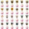 48 Pieces Cat Face Cupcake Toppers Cute Cat Head Cupcake