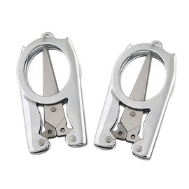 NUOMI Folding Scissors Compact Pocket Stainless Steel Small Travel 2 Pack Craft Project Cutter Kits