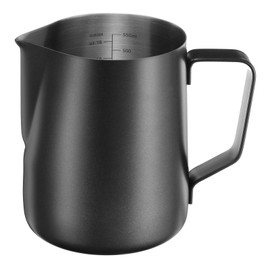 uxcell Milk Frothing Pitcher, 21oz / 600ml Stainless Steel Milk Frother Cup with Scale for Milk Steaming Pitcher Latte Art Cappuccino Coffee Espresso Accessories Tool, Black