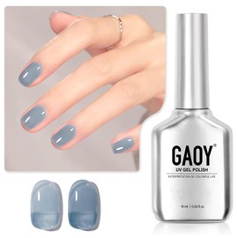 GAOY Jelly Nude Blue Gel Nail Polish, 16ml Sheer Neutral Translucent Soak Off Gel Polish, UV Light Cure for Nail Art DIY, 1722 Hazy Blue