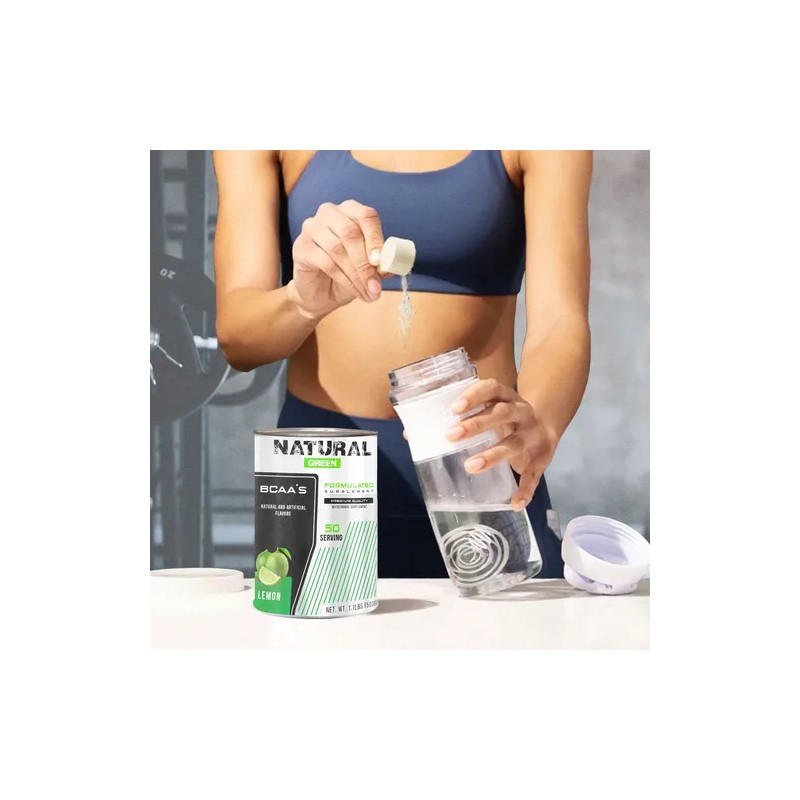 Bcaas Aminoácidos Natural Green 500g 50servis Varios Sabores