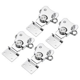 uxcell 4Pcs Butterfly Twist Latch, 3.54 Inch Alloy Spring Loaded Twist Latch Keeper Toggle Clamp Butterfly Draw Latch for Case Box Suitcases Wooden Box, Chrome Silver