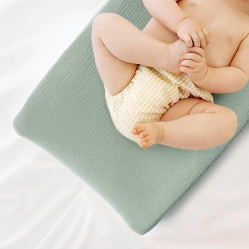 Konssy Muslin Changing Pad Cover for Baby Girls Boys, 100%