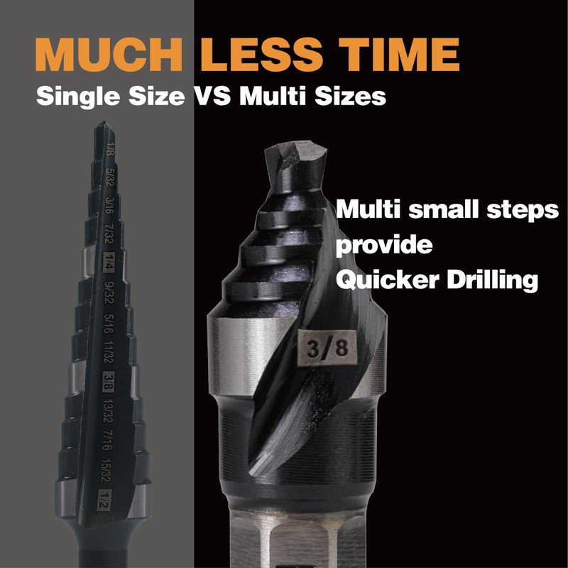 Jerax tools M35 HSS 3/8 Inch Step Drill Bit, Single