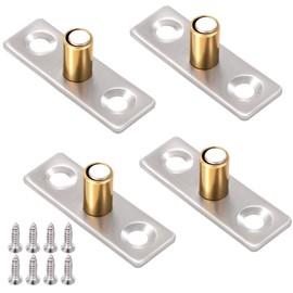 OIIKI 4PCS Sliding Barn Door Floor Guides, Copper Stainless Steel Sliding Closet Doors Rollers Hardware Accessories, Door Bottom Sliding Guide Locators for Moving Doors, Glass Barn Doors, Wood Doors