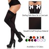 Leg Avenue Nylon Thigh Highs with Bow (Black/White)