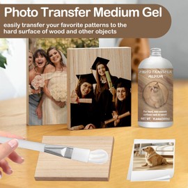 Photo Transfer Medium Gel, 500 ml Photo Transfer Paper for Wood, Photo Transfer Gel for Decorating Furniture, Family Activities, DIY Crafts, Memory of People & Events