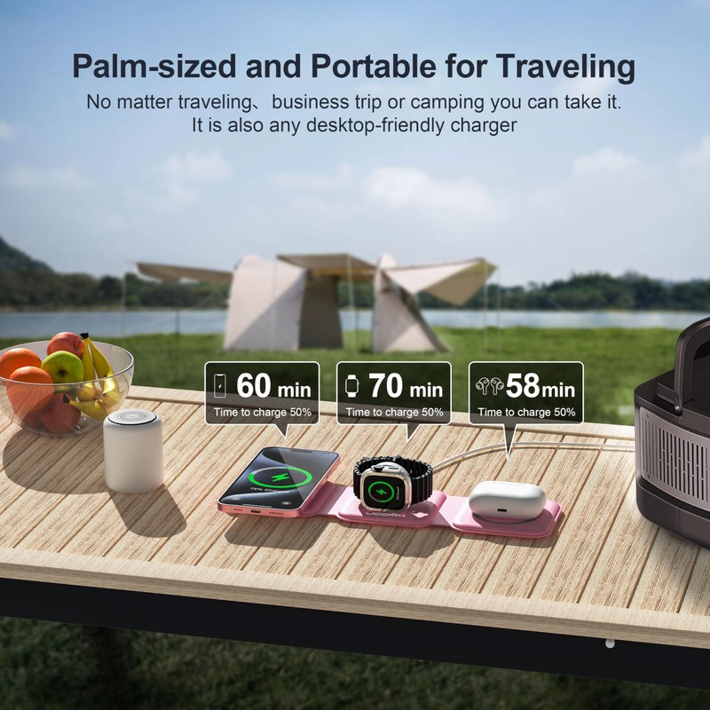 UCOMX 3 in 1 Charging Station for Multple Devices,Foldable 3