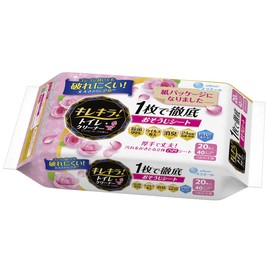 Elleair Kirekira! Toilet Cleaner, Refill, 20 Sheets (10 Sheets x 2 Packs), Happy Rose, 9.1 x 13.0 inches (230 x 330 mm), Clean Thoroughly with 1 Sheet