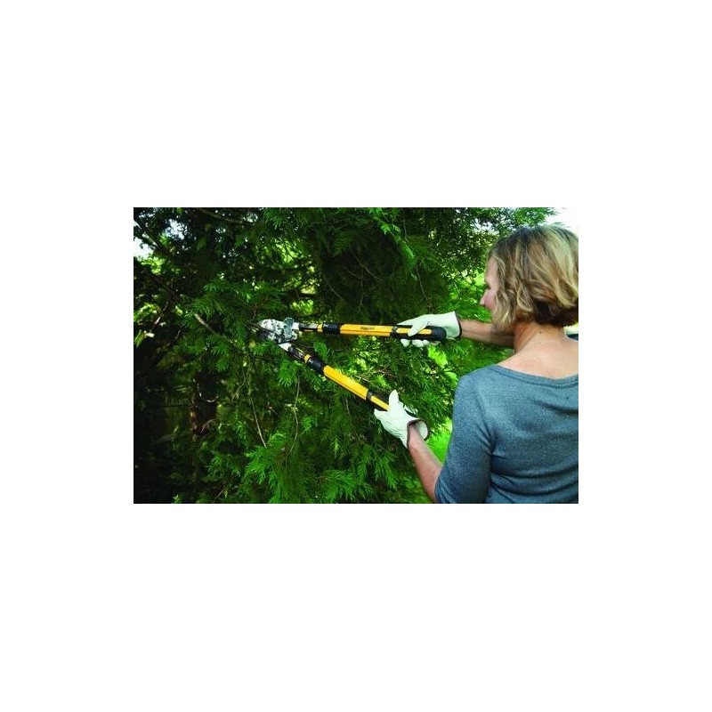 Yardworks 34" Ratcheting Anvil Lopper Steel Blade Telescopic Handle Dry