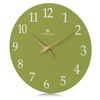 Lafocuse 12 Inch Silent Olive Green Wall Clock Battery Operated