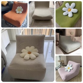 Single Seated Lazy Sofa Cover, Armless Floor Sofa Couch Cover,One Piece High Stretch Slipcover Tatami Chair Cover,Removable Machine Washable Cover (Color : #15)