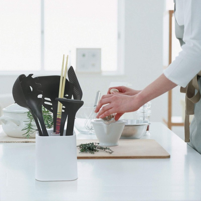 Kokubo Kogyo KK-392 Kitchen Tool Stand White HAUS Cutlery Holder
