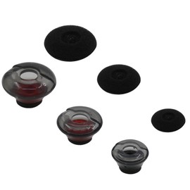 ALXCD Gel Eartips for Voyager 5200 Headset, S/M/L 3 Pcs Soft Gel Ear Tips & 3 Pcs Foam Cover Tips, Fit for Headset Voyager 5200 (Black/Red-SML)
