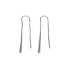 Genuine 925 Sterling Silver Threaded Tear Dropper Pull Through Earrings