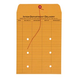 Quality Park 1-Side Print Inter-Department Envelopes, String-Tie, Brown Kraft, 9 x 12, 100 per Carton, (63462)