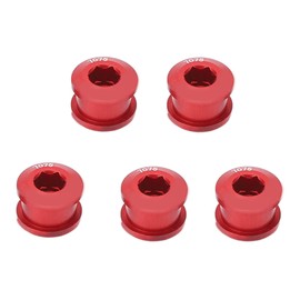 5Pcs Bicycle Chainring Bolts Aluminum Alloy Double Chainring Bolts for Road MTB Bicycle Crankset(Red)